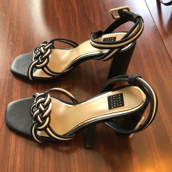 White House Black Market Nova Mixed Knot High Heeled Sandals - Picture 4 of 8